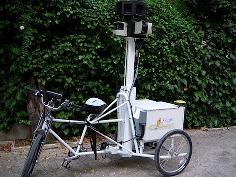 Google Street View - tříkolka s kamerou